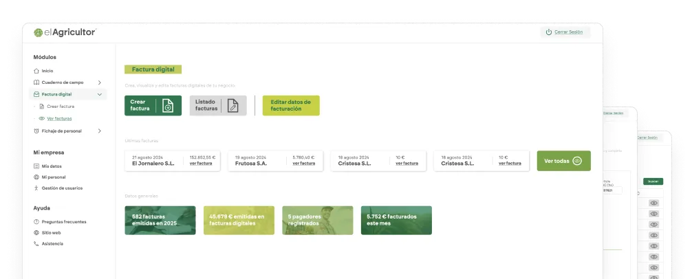 Dashboard de El Agricultor