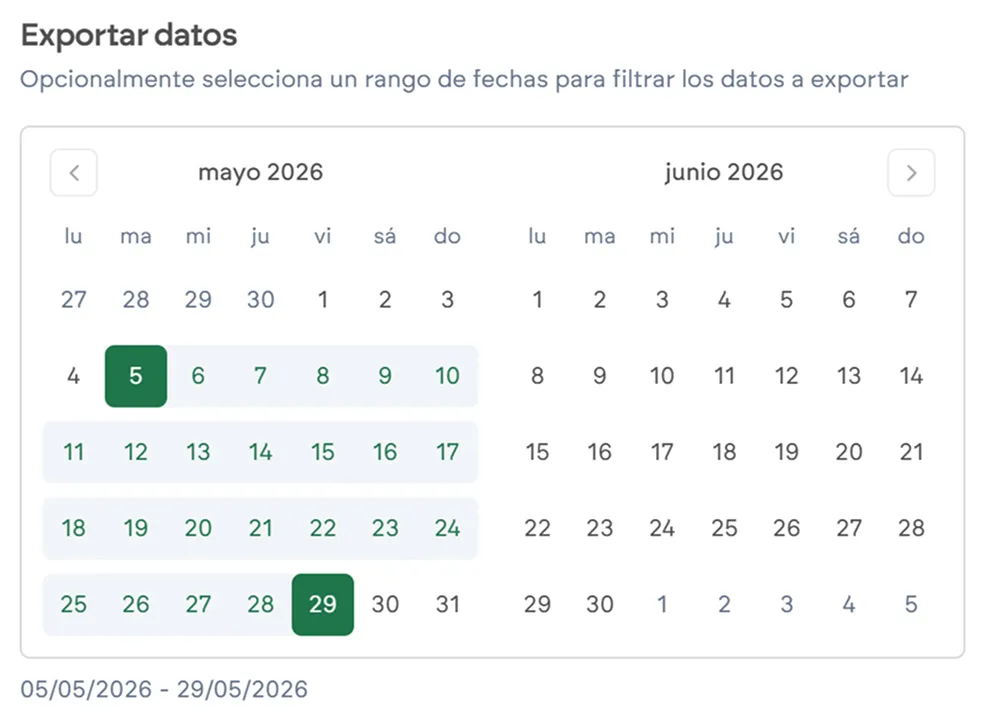 Exportación e informes