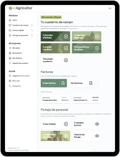El Agricultor en tablet